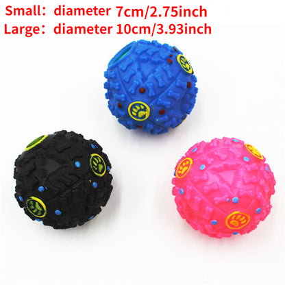 Interactive Dog Chew Toy Ball with Treat Dispenser - Durable Food-Dispensing Squeaky Toy for Teething Puppies & Dental Health, All Breeds, Black with Green & Yellow Patterns, Plastic Material