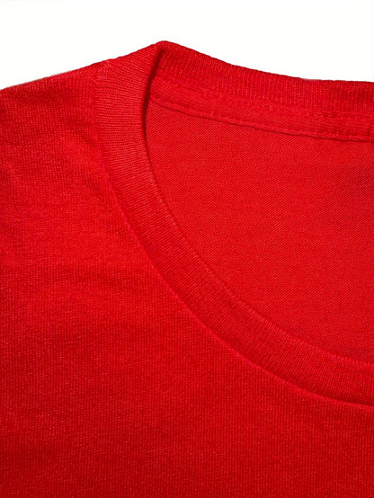 Chic Typographic Womens Tee - Comfy Cotton Crew Neck, Versatile Casual Spring & Summer Top