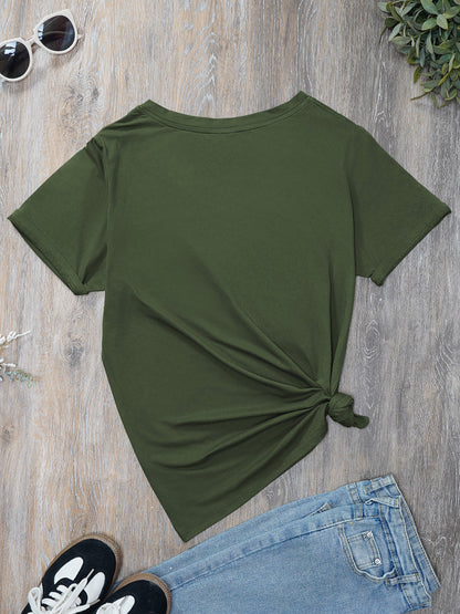 Super Mom Print Casual T-Shirt, V Neck Short Sleeves Versatile Top, Mother's Day Women's Comfy Tee