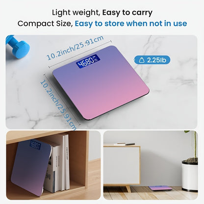 1pc Digital Bathroom Scale With Temperature - Highly Accurate Body Weight Scale With Lighted LCD Display, Round Corner Design, 400 Lb, 3 Weighing Units: LB/KG/ST:LB DispLay - For Home Use - Ideal Gift for Health-Conscious Ind