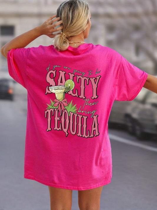 Graphic Print Crew Neck Tee Dress, Casual Short Sleeve Dress For Spring & Summer, Women's Clothing