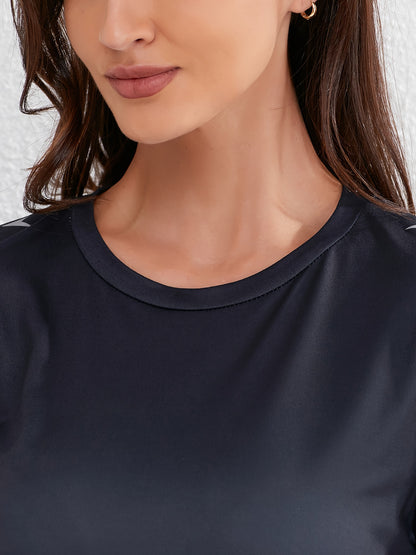 Women's Ombre Sports Tee, Gradient Shades, Casual Athletic T-Shirt, Short-Sleeve, Quick Dry, Breathable Fabric, Gym Wear, Running Top