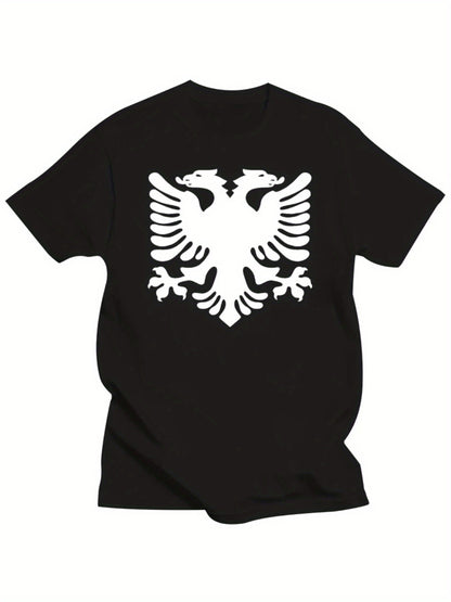 Plus Size Men'S T-Shirt Cotton Albanian Flag Albania 2 Headed Eagle Mens Funny Unisex Tops Tee T Shirt Unisex Men Women Tops T-Shirt