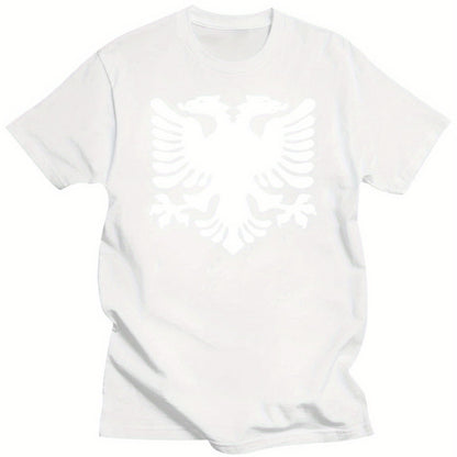 Plus Size Men'S T-Shirt Cotton Albanian Flag Albania 2 Headed Eagle Mens Funny Unisex Tops Tee T Shirt Unisex Men Women Tops T-Shirt