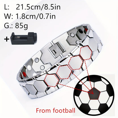 4 Elements Domineering And Fashionable Titanium Steel Bracelet Spherical Energy Magnet Bracelet Health Gift Gift For Family And Friends