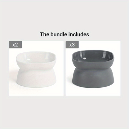 Ergonomic Anti-Spill Cat Bowl: Health-Conscious, Sleek Design for Food & Water