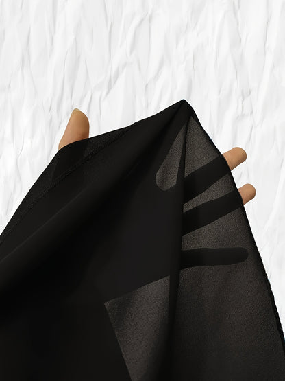 Solid Layered Cloak Sleeve Blouse, Versatile Crew Neck Blouse For Spring & Fall, Women's Clothing