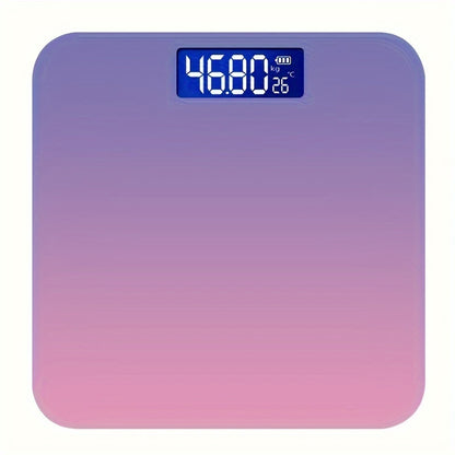 1pc Digital Bathroom Scale With Temperature - Highly Accurate Body Weight Scale With Lighted LCD Display, Round Corner Design, 400 Lb, 3 Weighing Units: LB/KG/ST:LB DispLay - For Home Use - Ideal Gift for Health-Conscious Ind