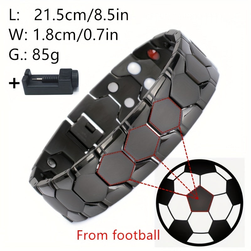 4 Elements Domineering And Fashionable Titanium Steel Bracelet Spherical Energy Magnet Bracelet Health Gift Gift For Family And Friends