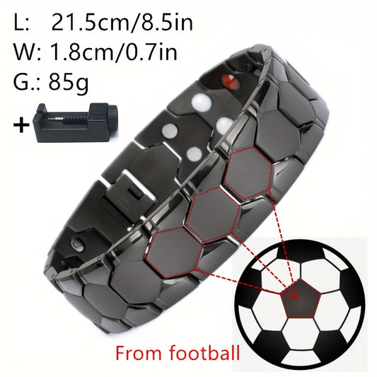 4 Elements Domineering And Fashionable Titanium Steel Bracelet Spherical Energy Magnet Bracelet Health Gift Gift For Family And Friends