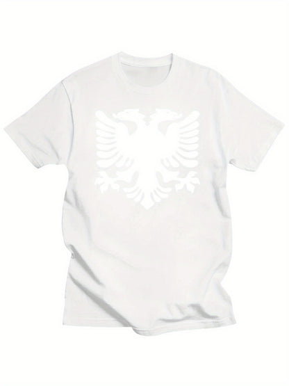 Plus Size Men'S T-Shirt Cotton Albanian Flag Albania 2 Headed Eagle Mens Funny Unisex Tops Tee T Shirt Unisex Men Women Tops T-Shirt