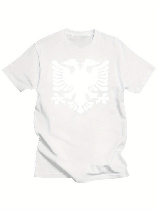 Plus Size Men'S T-Shirt Cotton Albanian Flag Albania 2 Headed Eagle Mens Funny Unisex Tops Tee T Shirt Unisex Men Women Tops T-Shirt