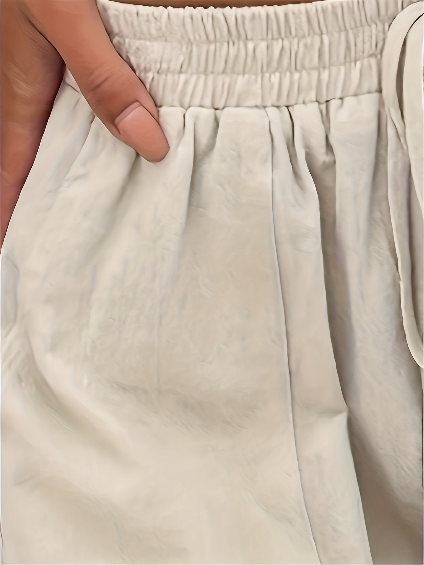 Casual Matching Two-piece Set, Short Sleeve Blouse & Drawstring Shorts Outfits, Women's Clothing