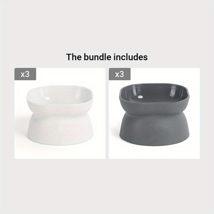 Ergonomic Anti-Spill Cat Bowl: Health-Conscious, Sleek Design for Food & Water