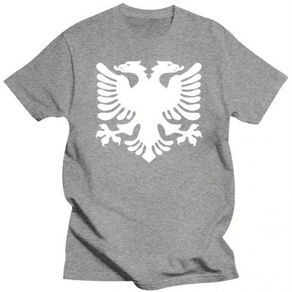 Plus Size Men'S T-Shirt Cotton Albanian Flag Albania 2 Headed Eagle Mens Funny Unisex Tops Tee T Shirt Unisex Men Women Tops T-Shirt