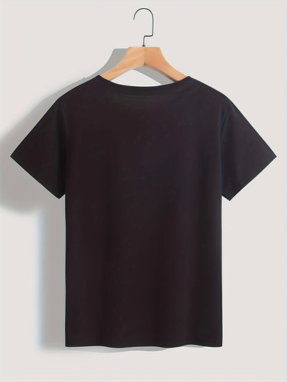 Whimsical Feline Tee - Classic Round Neck, Comfortable Short Sleeves, Versatile Sports Tee for Daily Wear or Athletic Activities - Ideal for Casual Womens Tops