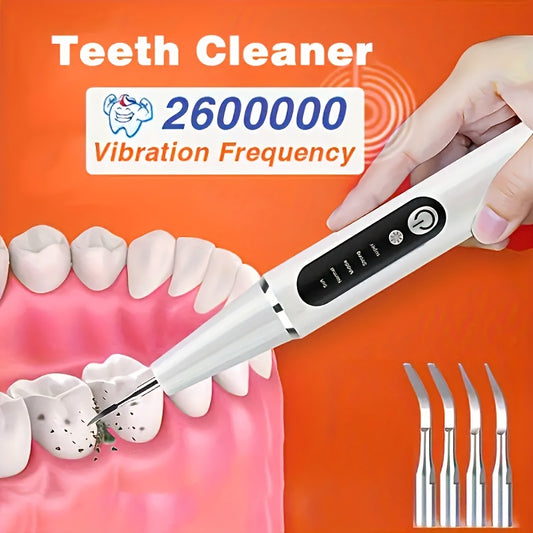 ProClean Tartar Remover Kit - Power Dental Flossers with 5-Level Adjustable LED Light, 4 Replaceable Heads, and Advanced Dental Calculus Removal for Improved Oral Health and Fresh Breath