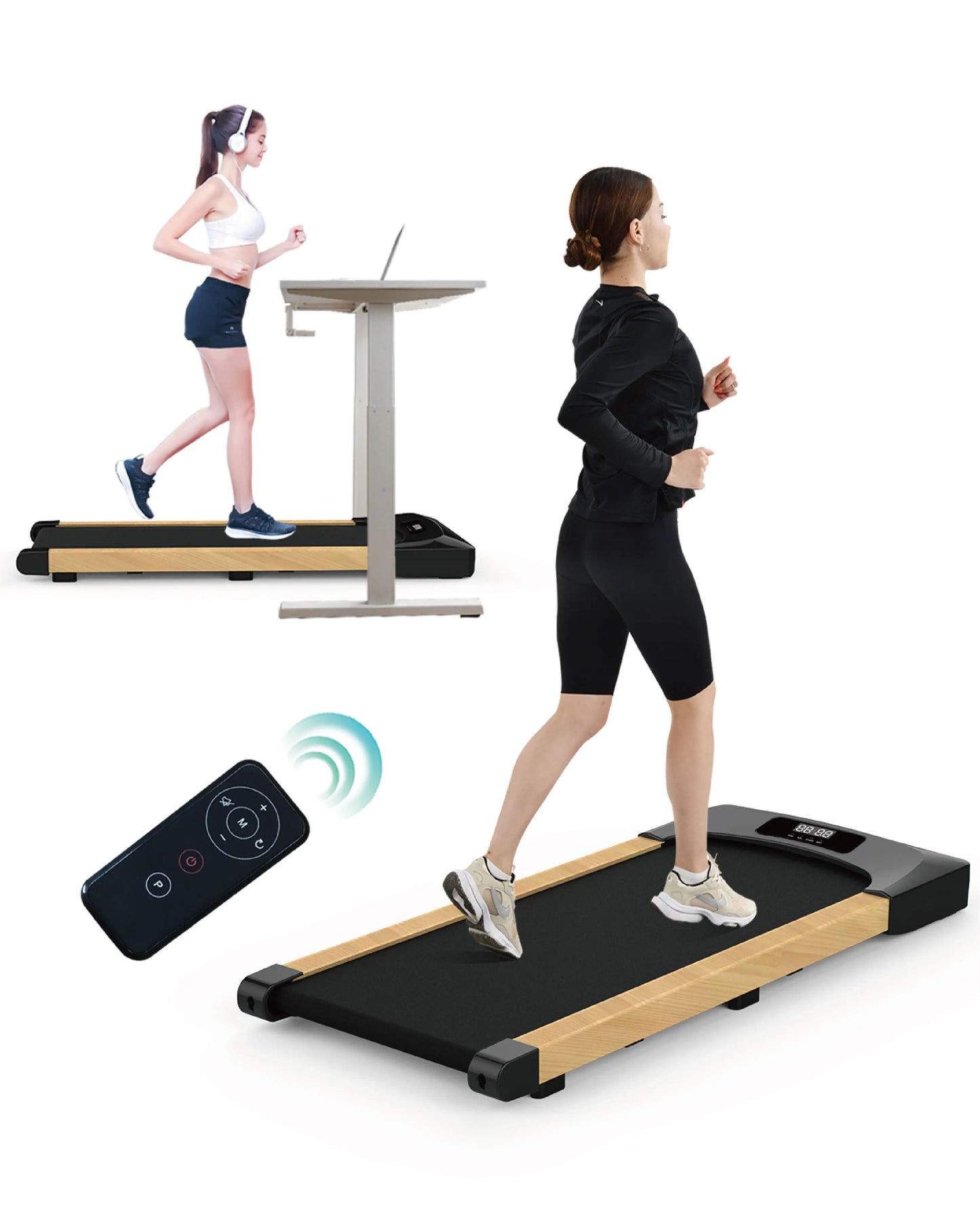 Portable Electric Mini Flat Running Treadmill Home Gym Exercise Under Desk Walking Pad Motorized Treadmill