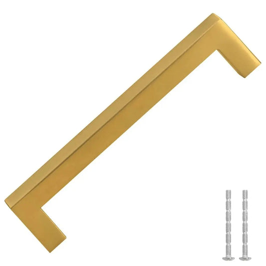 W2B VidaXL Standard Durable Cabinet Handle Set 10 Gold Stainless Steel 96mm 128mm for Closet Wardrobe Drawer Made Zinc Alloy Gym
