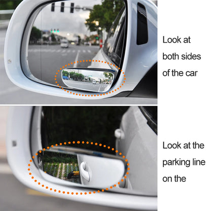 Car Mirror Frameless Car Auxiliary Blind Spot Mirror 360 Degree Wide Angle Parking Auto Rearview Adjustable Mirror Accessories