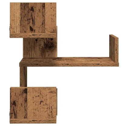 VidaXL W2B Old Wood Engineered Wall Corner Shelf Medium Wall Mount for Entry Living Room Hospital Gym Home Furniture