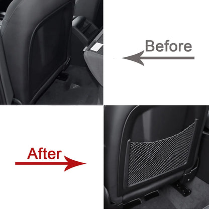 Car Interior Accessories For Audi A4 B8 A5 Q3 A3 A6 C7 Q5 B9 Q7 Rear Seat Back String Net Mesh Storage Pocket Auto Organizer