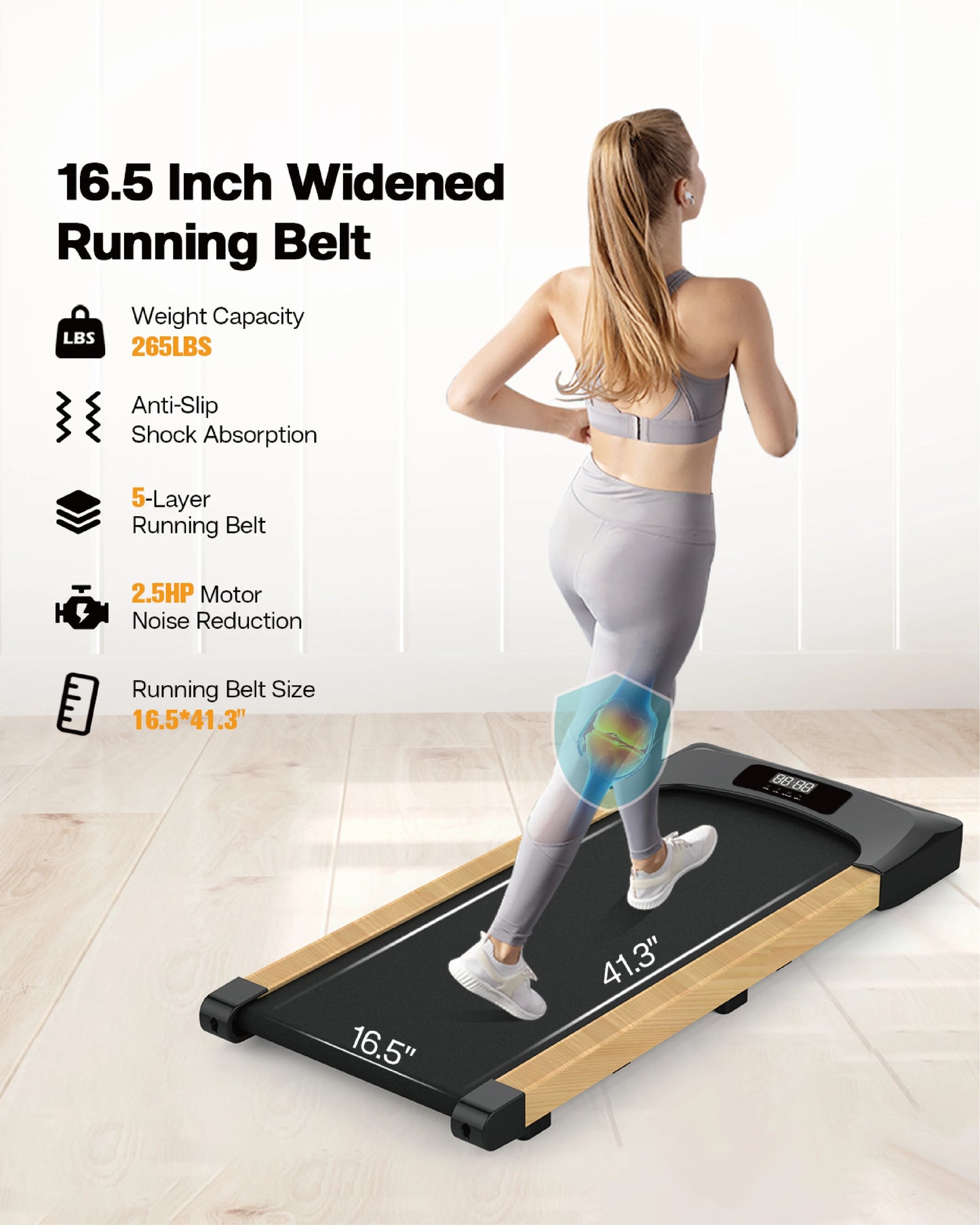 Portable Electric Mini Flat Running Treadmill Home Gym Exercise Under Desk Walking Pad Motorized Treadmill