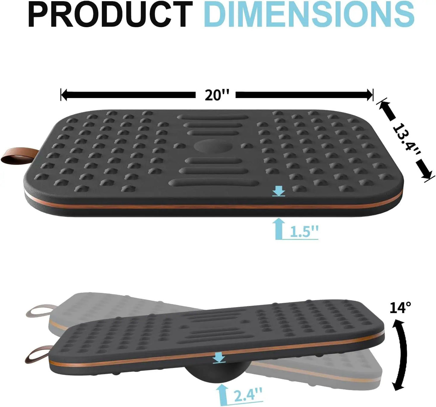 Anti-Fatigue Mat 360° Balance Board, Dual-Sided Standing Desk Board for Office, Home, Gym, Core Training, Fatigue Relief