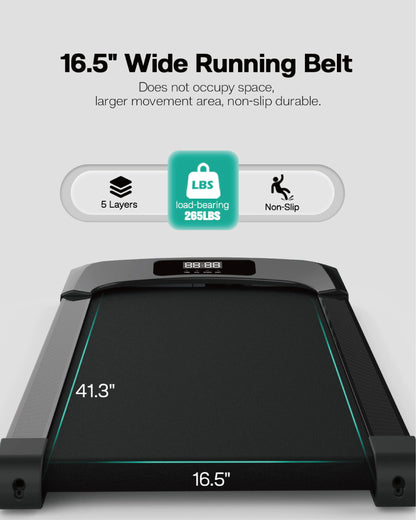 Portable Electric Mini Flat Running Treadmill Home Gym Exercise Under Desk Walking Pad Motorized Treadmill