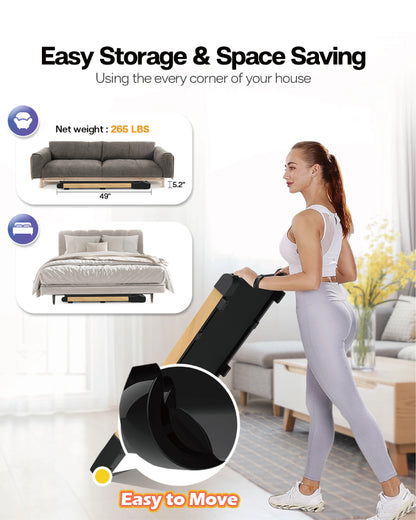 Portable Electric Mini Flat Running Treadmill Home Gym Exercise Under Desk Walking Pad Motorized Treadmill