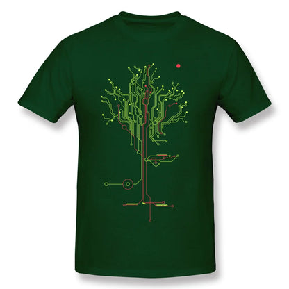 Men's Tops Tees Tree of Tomorrow IC Circuit Board Creative Design Youth Tshirt Oversized Fashion Cool Tops Tees Sweatshirt