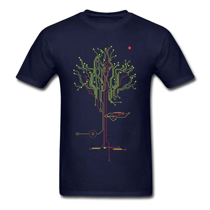 Men's Tops Tees Tree of Tomorrow IC Circuit Board Creative Design Youth Tshirt Oversized Fashion Cool Tops Tees Sweatshirt