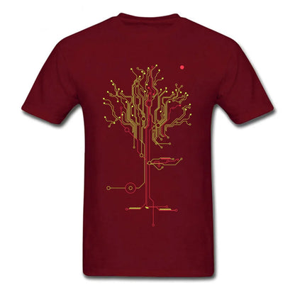 Men's Tops Tees Tree of Tomorrow IC Circuit Board Creative Design Youth Tshirt Oversized Fashion Cool Tops Tees Sweatshirt