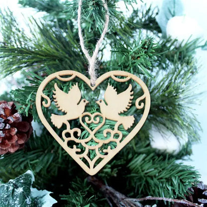 10PCS Wooden Hollowed Heart Shape Home Home Ornament Crafts Living Roomation Wood Crafts For Home Party Tree Wedding Party DIY