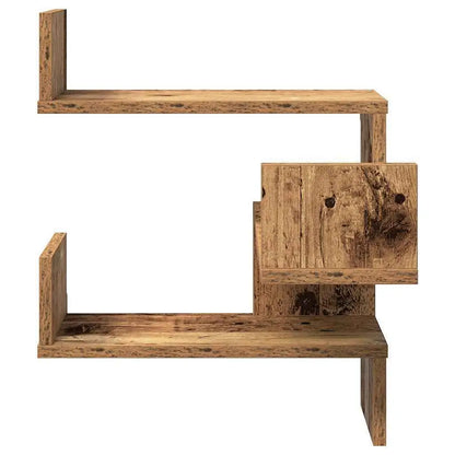 VidaXL W2B Old Wood Engineered Wall Corner Shelf Medium Wall Mount for Entry Living Room Hospital Gym Home Furniture