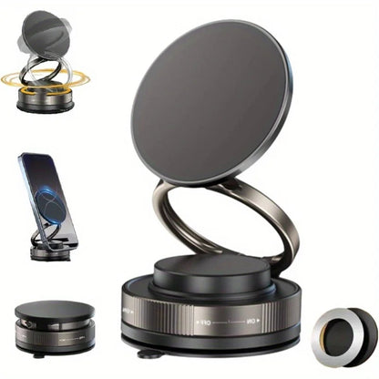 Kingjoy Magnetic Phone Holder 360 Rotatable Strong Suction Mount Ideal for Car/Mirror/Gym/Shower/or Smooth Surface
