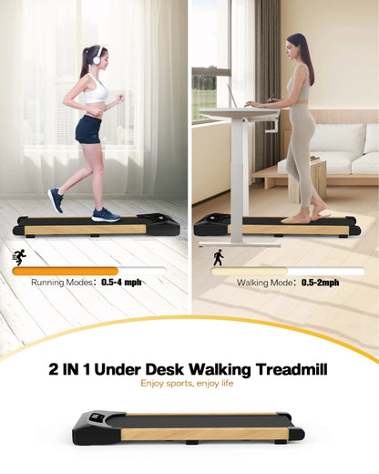 Portable Electric Mini Flat Running Treadmill Home Gym Exercise Under Desk Walking Pad Motorized Treadmill