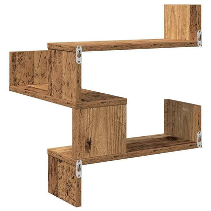 VidaXL W2B Old Wood Engineered Wall Corner Shelf Medium Wall Mount for Entry Living Room Hospital Gym Home Furniture