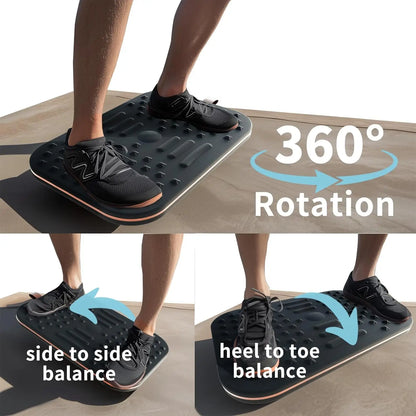 Anti-Fatigue Mat 360° Balance Board, Dual-Sided Standing Desk Board for Office, Home, Gym, Core Training, Fatigue Relief