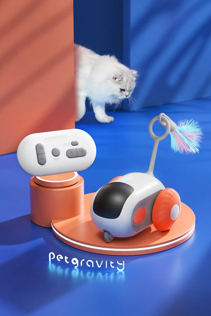 Electric Cat Toys Remote Control Sports Car Teaser Stick Self-Help Boredom Reliever Indoor Cat Interactive Smart Cat Toys