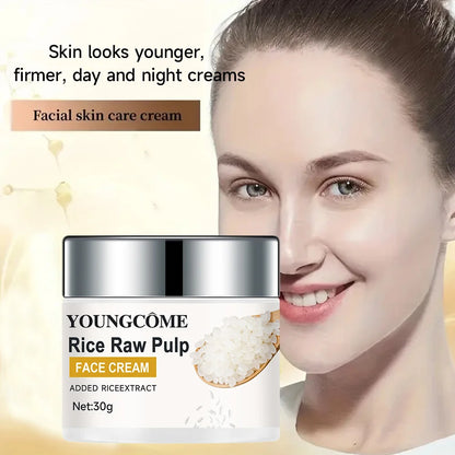 Rice Cream Promotes Elasticity Radiance MoisturizesNouriTheshes LocksMoisture Anti Aging Face Lifting Nourishing Repair Collagen