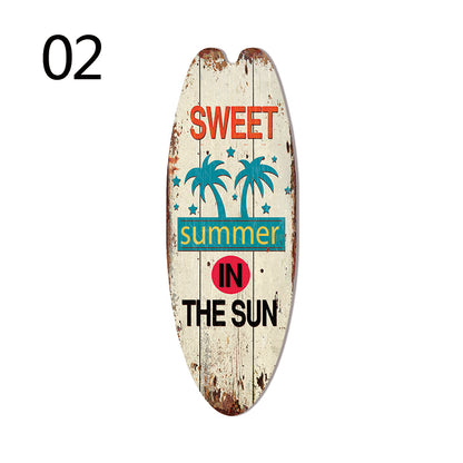 Retro Surfboard Wall Sign