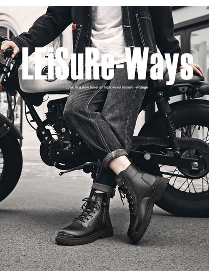 Men's Winter Boots Offer Safety Work Shoes Mens Shooes Men Motorcycle Boot Ankle Snow High Military Man Tactical Army Working