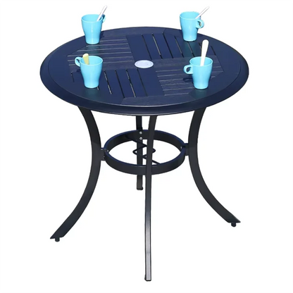 Outdoor Dining Table Modern Garden Table 80cm Wood-plastic Table Fashion Furniture Black Round Coffee Table