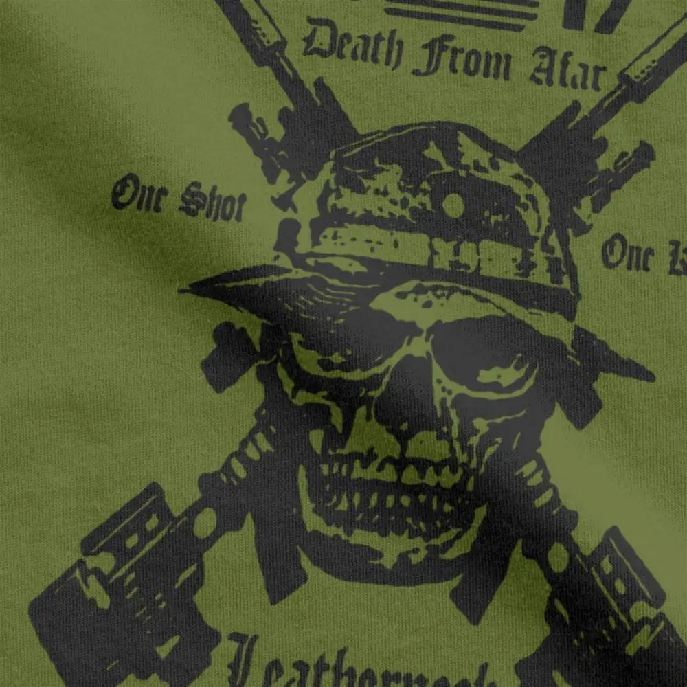 Adult Tops Men T Shirt USMC Scout Sniper Tee Shirt US Marines MOS 0317 Combat Arms Unique Short Sleeve Crew Neck Cotton T-Shirts
