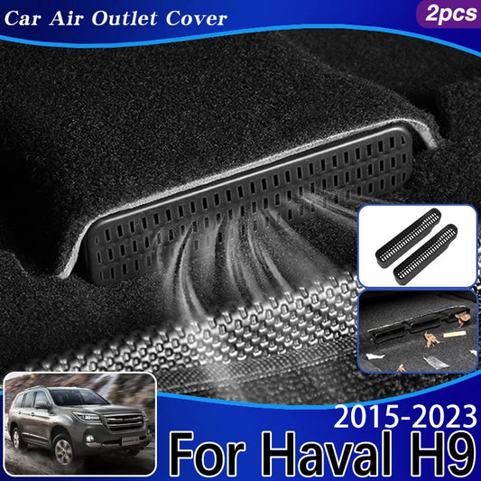 For Haval H9 Accessories 2015-2023 2016 2017 2018 2019 Car Air Vent Covers Protector Under Seats Duct Outlet Car Accessories ABS