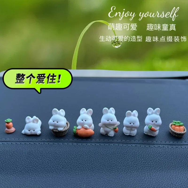 Car interior accessories, car center console decorations, cute bunny car accessories, electric vehicle accessories