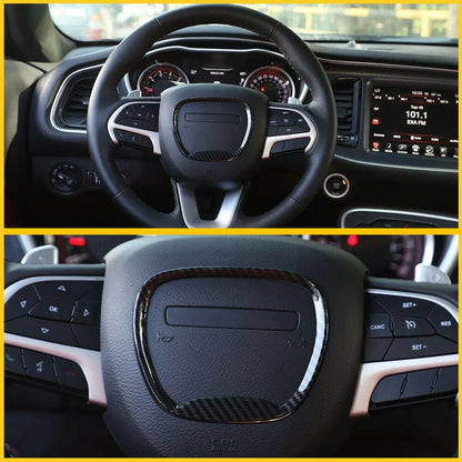 For Dodge Charger Challenger Durango 2015 2016 2017 2018 2019 2021 2022 Accessories Car Steering Wheel Frame Trim Cover