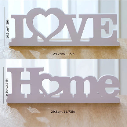 1pc HOME LOVE Logo White Home Design Art Deco Ornament