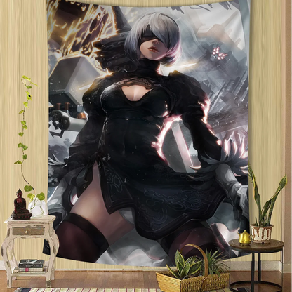 NieR Automata Cartoon Tapestry Home Decoration hippie bohemian decoration divination Home Decor